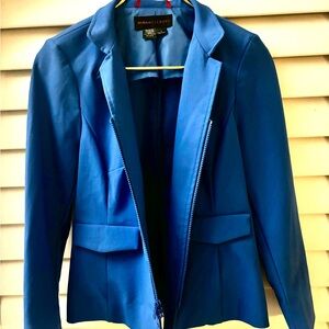 Nina & Clemoir Royal Blue Zip-Front Tailored Blazer